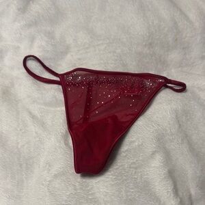 Victoria's Secret Burgundy Sheer Thong